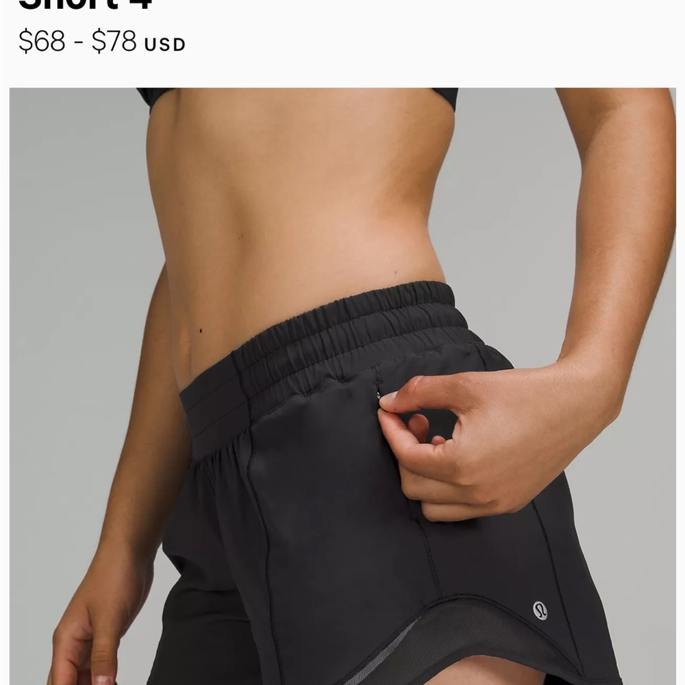 Lululemon Hotty Hot Low-Rise Lined Short 4" in black